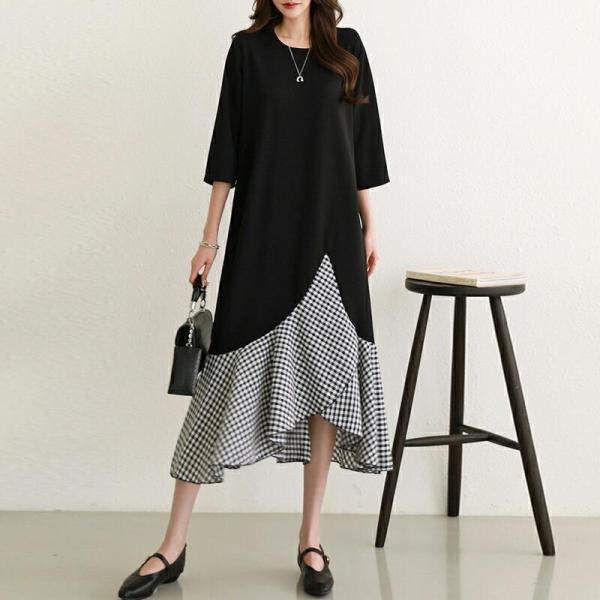 ランディ ギンガムドッキングAラインワンピース Randy ギンガムドッキングAラインワンピース - メルカリ