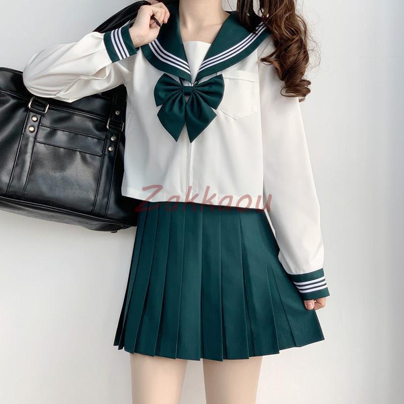 制服 コスプレ 衣装 女子高生 セーラー服 3点セット レディース 大人用コスチュームセット 長袖 可愛い JK制服 学生 仮装 高校生 ...