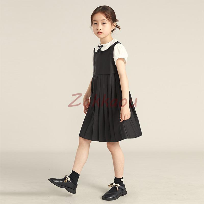 子供 ワンピース 女の子 キッズ フォーマルドレス レイヤード風 半袖/長袖 発表会 子どもドレス ジュニア 入園式 卒業式 お受験 ガールズ 七五三 110〜160cmの画像