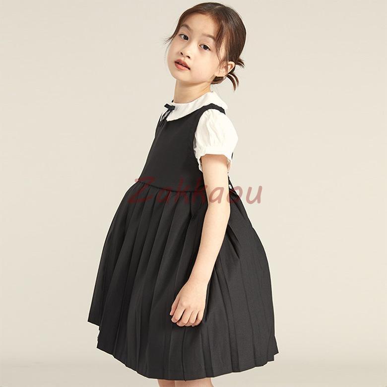 子供 ワンピース 女の子 キッズ フォーマルドレス レイヤード風 半袖/長袖 発表会 子どもドレス ジュニア 入園式 卒業式 お受験 ガールズ 七五三 110〜160cmの画像