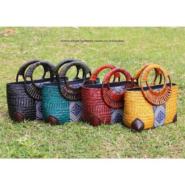 かごバッグ レディース トートバッグ 麦わらバッグ ピクニック 海