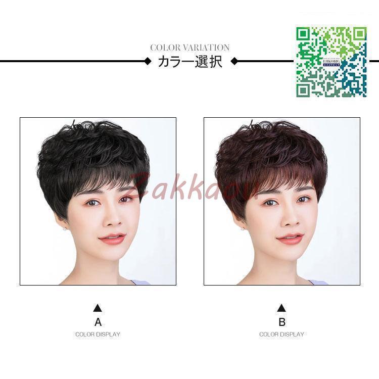 人毛 レディースウィッグ フルウィッグ 女性用ウイッグ ショート 耐熱ウィッグ 自然 ウイッグ エクステンション かつら イメチェンの画像