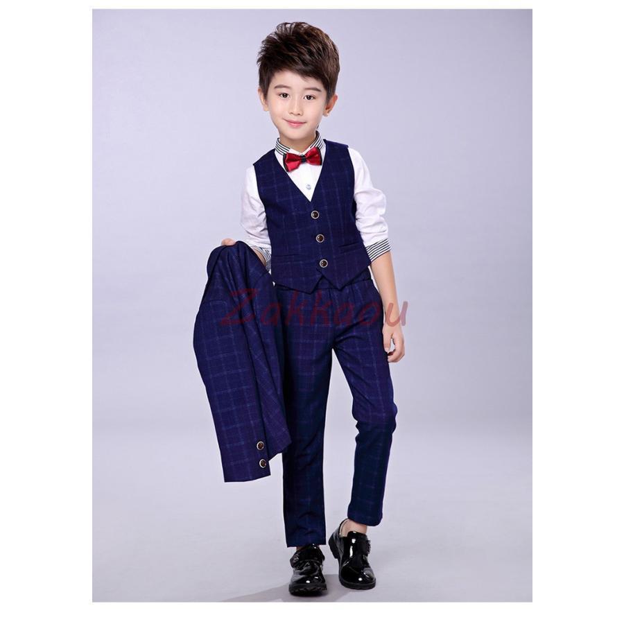 スーツ　子供服　男の子　キッズ　ジュニア　タキシード　フォーマル　卒業スーツ　ピアノ　発表会　結婚式　入学式　卒業式　七五三　セットアップ100-160の画像