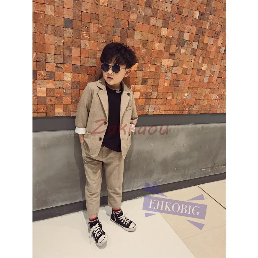 スーツ　子供服　男の子　キッズ　ジュニア　タキシード　フォーマル　卒業スーツ　ピアノ　発表会　結婚式　入学式　卒業式　七五三　セットアップ100-160の画像