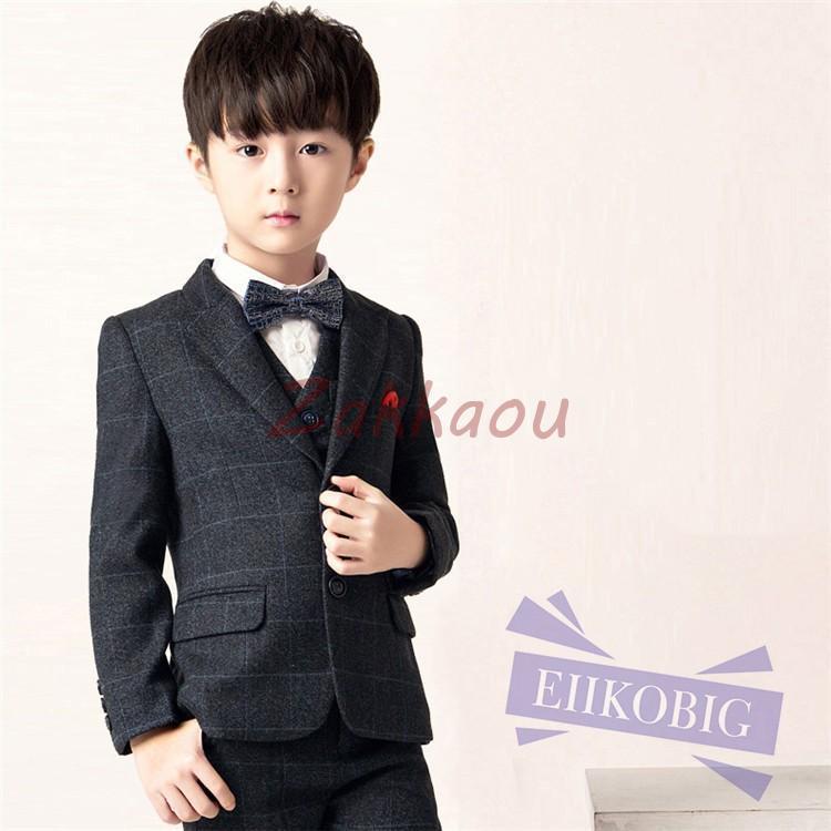 スーツ　子供服　男の子　キッズ　ジュニア　タキシード　フォーマル　卒業スーツ　ピアノ　発表会　結婚式　入学式　卒業式　七五三　セットアップ100-160の画像