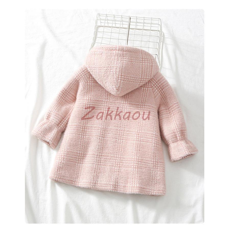 ピーコート　Pコート キッズコート　ロング丈 フード付き 秋冬　ラシャコート　女の子　子供服　ジュニア　アウター　ジャケット　キッズ　中綿コート 防寒の画像