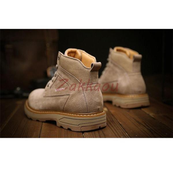 メンズ ショートブーツ ブーツ ワークブーツ 靴 豚革 レース