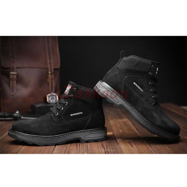 メンズ ショートブーツ ブーツ ワークブーツ 靴 豚革 レース