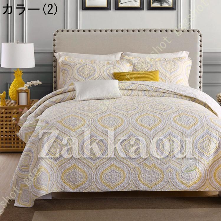 高品質　キルト　ペットスプレッド　刺繍　掛け布団　枕カバー　ダブル　未使用品 ベッドカバー ベッドスプレッド マルチカバー キルト おしゃれ