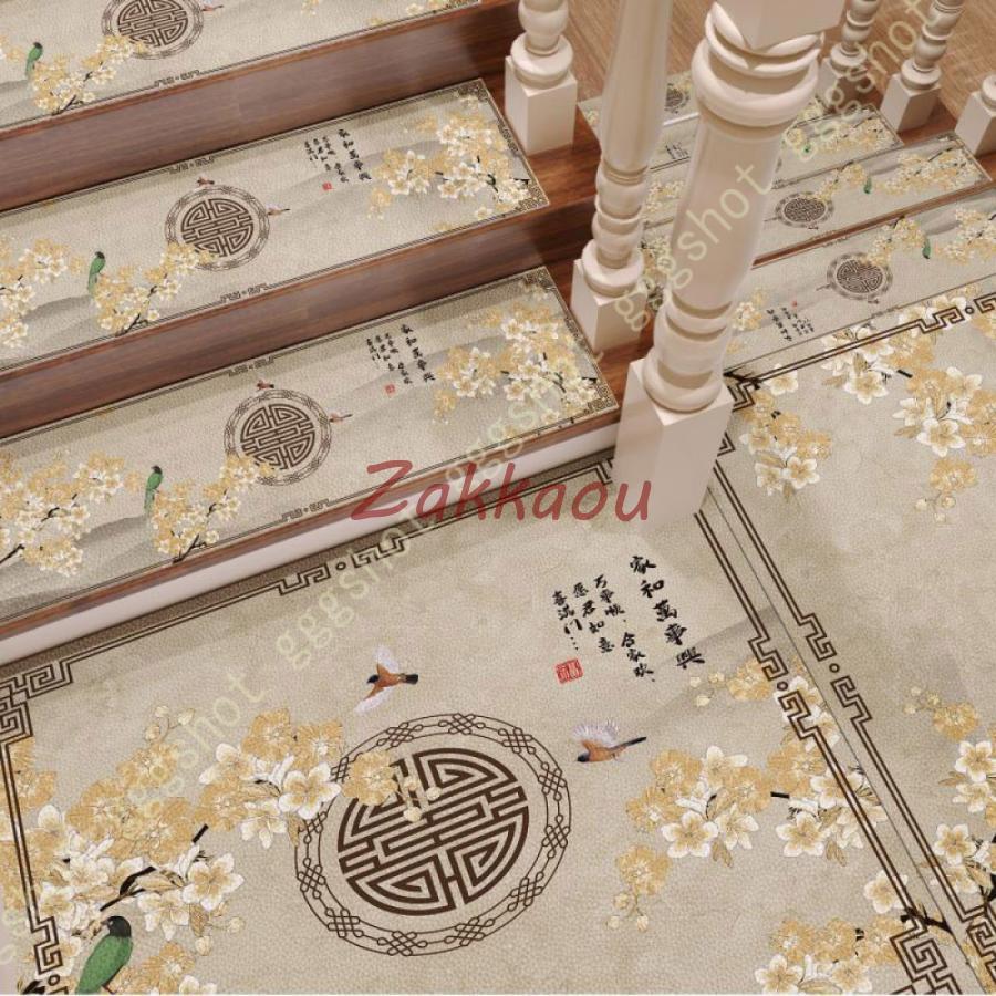 5pcsセット 階段マット 階段カーペット 階段トレッド 滑り止め PVC