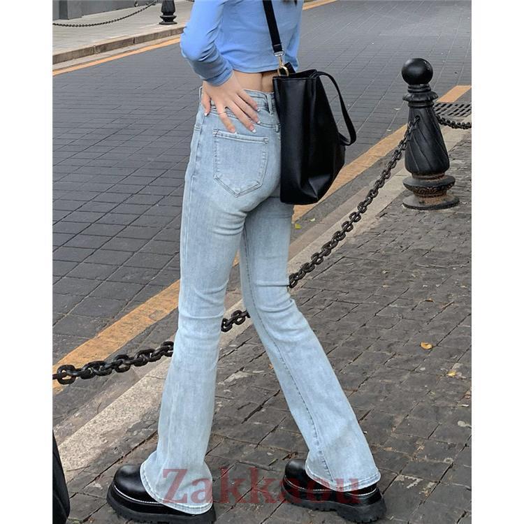 デニムパンツ ブーツカット フレア 美脚メイク ロング丈 デニムパンツ ブーツカット フレア 美脚メイク ロング丈