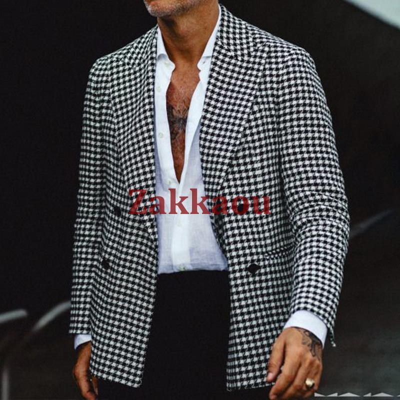 テーラードジャケット メンズ ブレザー チェック柄 スーツ ビジネス