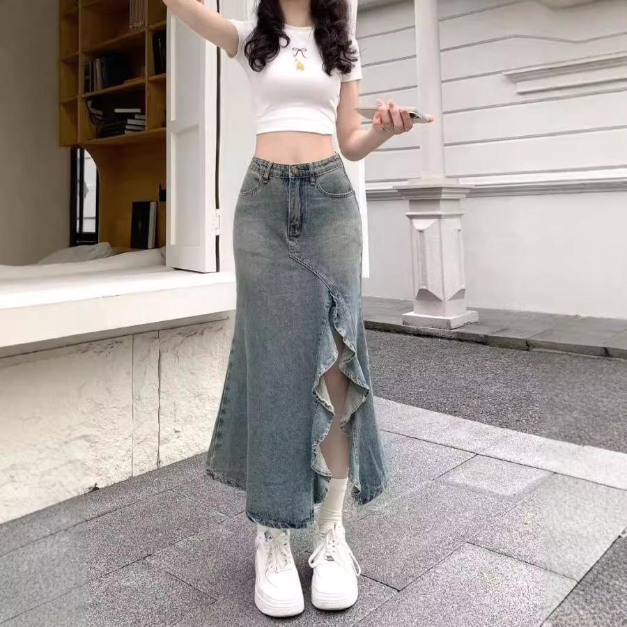 デニムスカート レディース ロング丈 タイトスカート ロング スリット 紐編み上げ ボトムス 可愛い お洒落 無地 Aライン 春夏秋冬 通勤 着やせ 雑貨王 - 通販 - Yahoo ショッピング デニムスカート レディース ロング丈 タイトスカート ロング バックスリット ボトムス