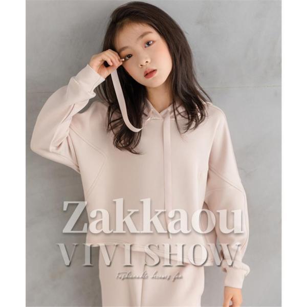 子供服 ジャージ レジャー セットアップ 女の子 運動着 上下セット パーカー+パンツ 2点セット キッズ スポーツウェア 長袖スウェット 通学着の画像