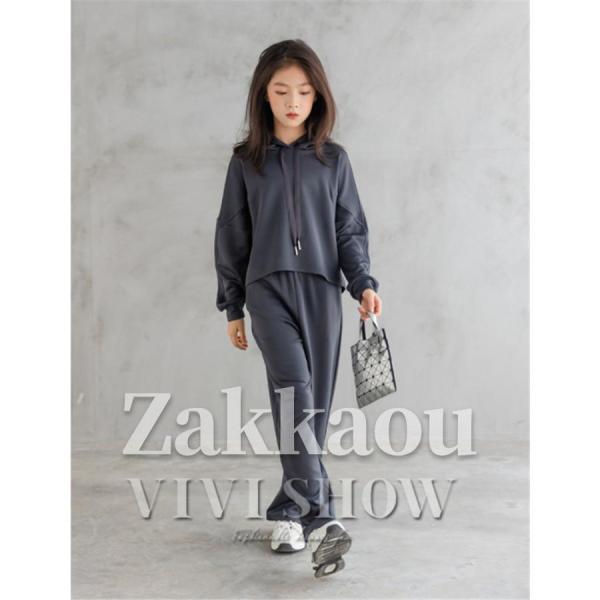 子供服 ジャージ レジャー セットアップ 女の子 運動着 上下セット パーカー+パンツ 2点セット キッズ スポーツウェア 長袖スウェット 通学着の画像