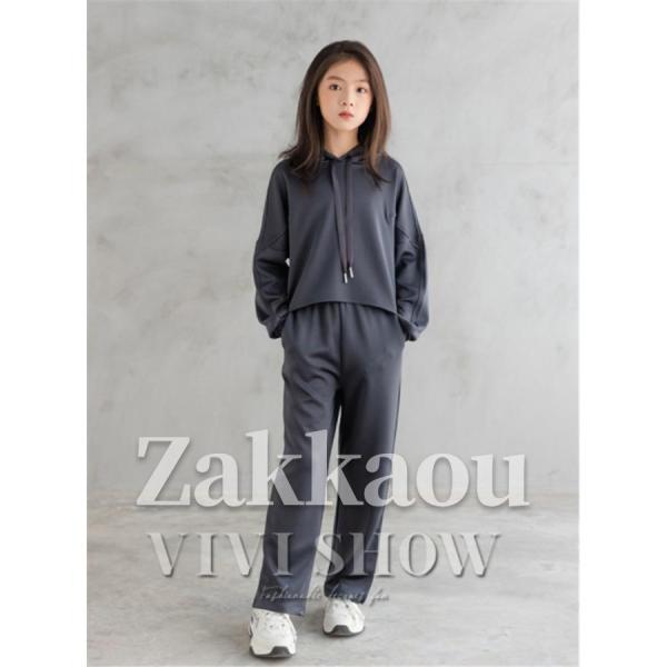 子供服 ジャージ レジャー セットアップ 女の子 運動着 上下セット パーカー+パンツ 2点セット キッズ スポーツウェア 長袖スウェット 通学着の画像