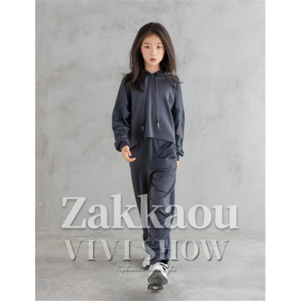子供服 ジャージ レジャー セットアップ 女の子 運動着 上下セット パーカー+パンツ 2点セット キッズ スポーツウェア 長袖スウェット 通学着の画像