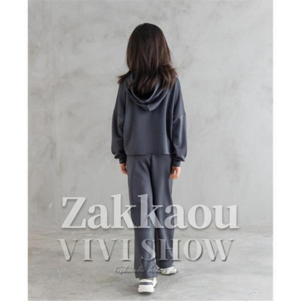 子供服 ジャージ レジャー セットアップ 女の子 運動着 上下セット パーカー+パンツ 2点セット キッズ スポーツウェア 長袖スウェット 通学着の画像