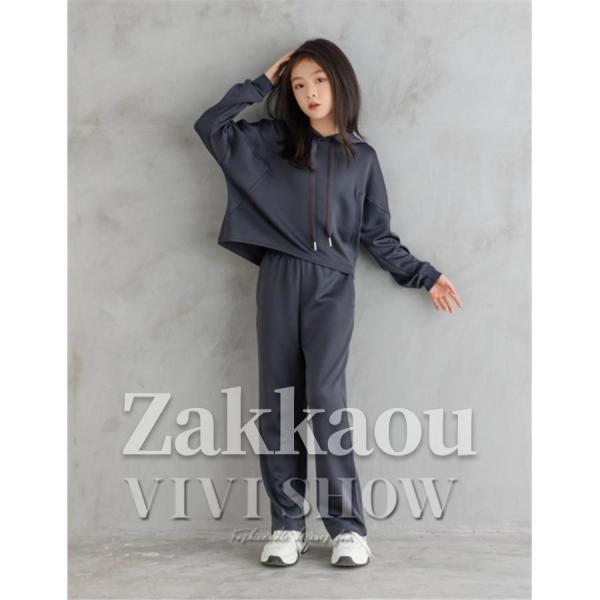子供服 ジャージ レジャー セットアップ 女の子 運動着 上下セット パーカー+パンツ 2点セット キッズ スポーツウェア 長袖スウェット 通学着の画像