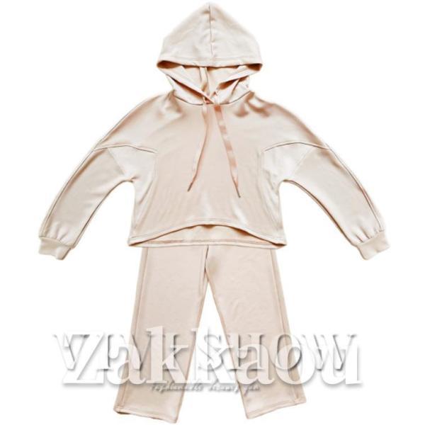 子供服 ジャージ レジャー セットアップ 女の子 運動着 上下セット パーカー+パンツ 2点セット キッズ スポーツウェア 長袖スウェット 通学着の画像