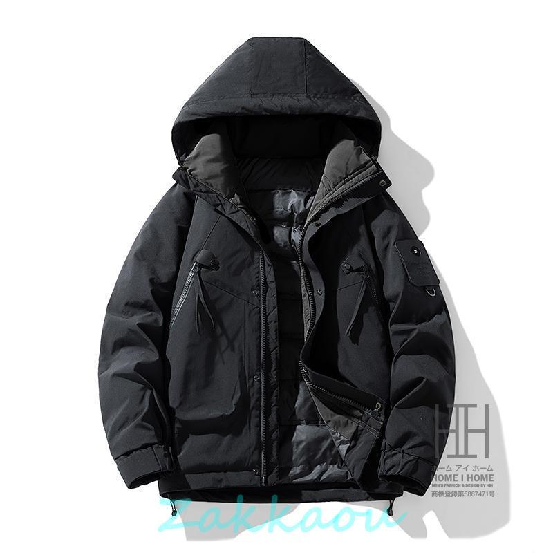 ダウンジャケット メンズ ダウンコート フード付き 撥水 厚手 アメカジ