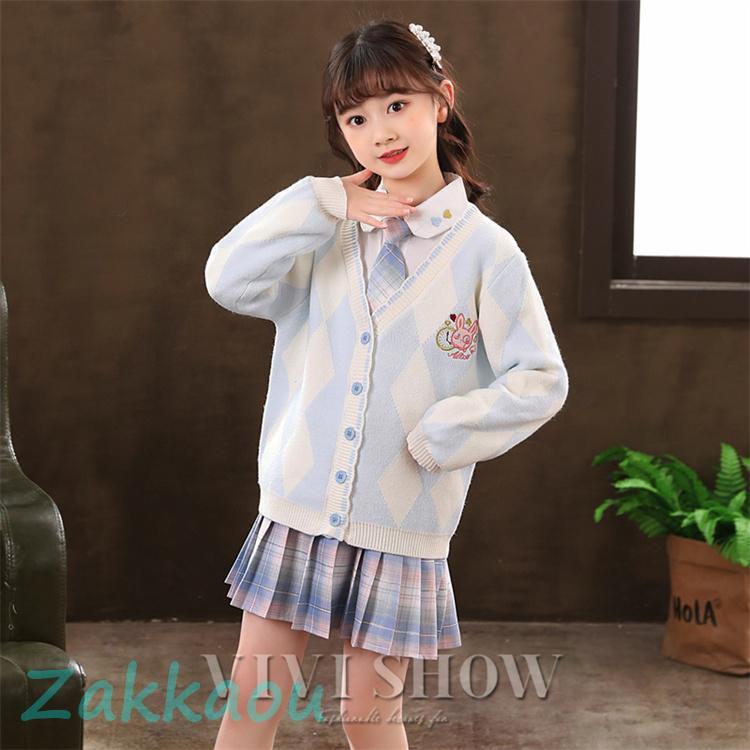 入学式 スーツ 女の子 キッズ フォーマル 子ども服 カーディガン セットアップ おしゃれ トップス スカート 卒園式 子供 上下セット 幼稚園 小学生の画像