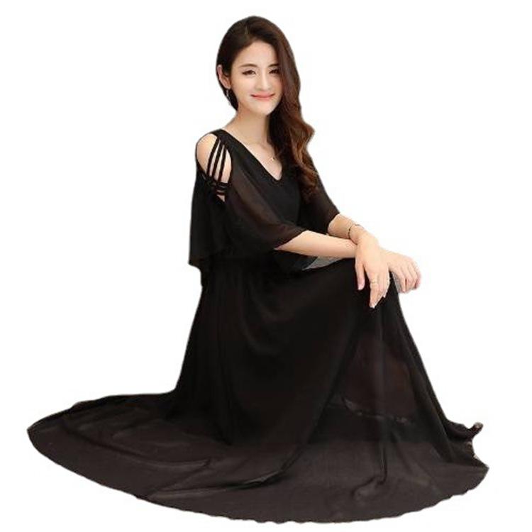 S~3XL リゾートワンピース レディース サマードレス ロング マキシ丈 バックシャン 半袖 シフォン Aライン 水着の上に着る服 ハワイ 旅行用 大人 可愛い お洒落の画像