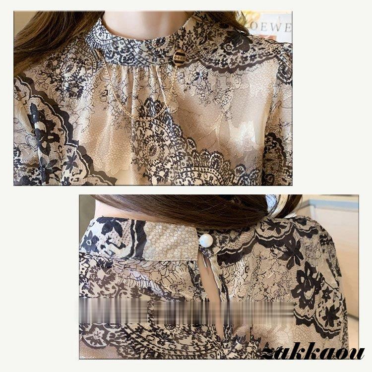 ブラウス レディース トップス レース 柄 スタンドカラー モック ブラウス レディース トップス レース 柄 スタンドカラー モック