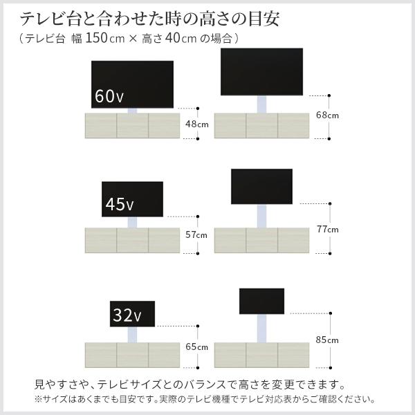 壁寄せテレビ台 TVスタンド 組立設置付き WALLインテリアテレビスタンド テレビ台用スタンド 32〜60v対応 背面収納 白 ホワイト EQUALS イコールズ｜zainte｜11