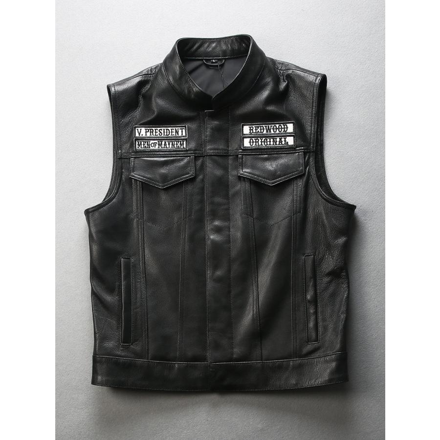 本革ベスト メンズ 牛革 レザーベスト ライダースベスト S〜7XL対応