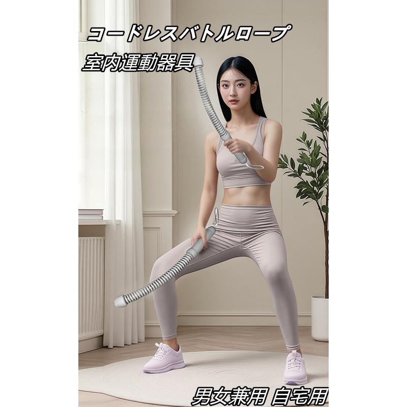 コードレスバトルロープ コードレスロープ 室内運動器具 男女兼用 自宅