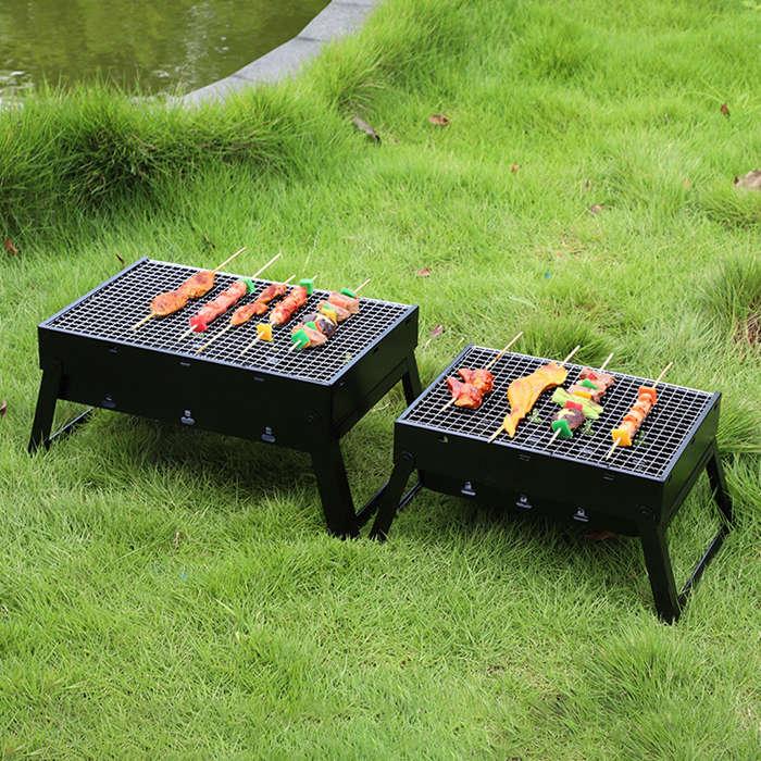 卓上コンロ 折りたたみ バーベキューコンロ BBQ ミニコンロ 焚き火台 アウトドア キャンプ ステンレス製 庭 屋外 野外 組立 収納バック 軽量 焼網付 | ブランド登録なし