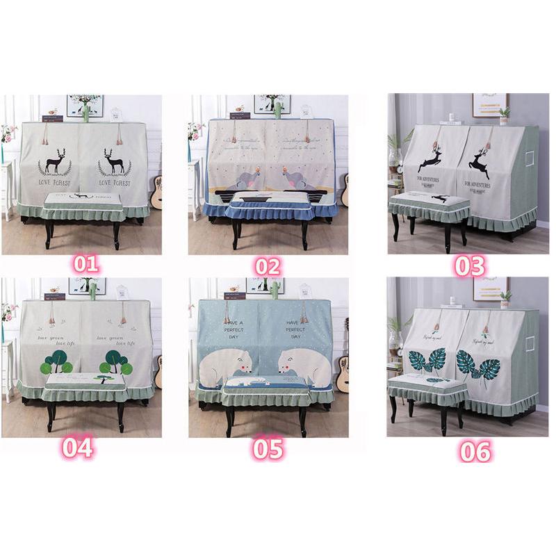 ピアノカバー トップカバー 北欧 シンプル おしゃれ フルカバー ピアノカバーレース 2点セット 刺繍 椅子カバー防塵 モダン シート オシャレ レース エレガント | ブランド登録なし | 01