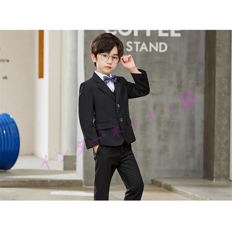 新品 150 キッズ 男の子 ブラックスーツ 卒業式 結婚式 7点セット 再入荷しました！新品 卒業式 男の子 おしゃれ スーツ 7点セット