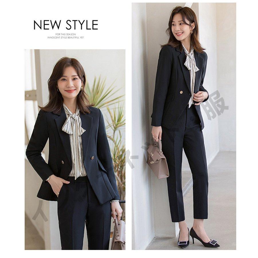 スーツ 上下セット ジャケット パンツ 通勤 レディース 母
