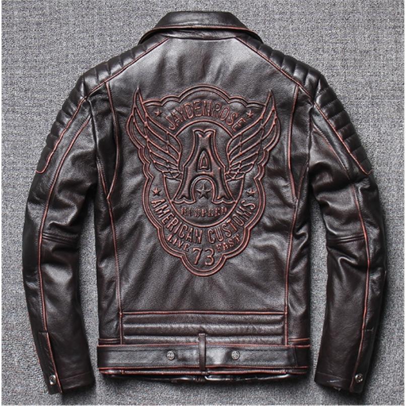 GAWTTI レザージャケット　牛　ブラック　本革　大きい　2XL 背面ロゴ GAWTTI レザージャケット 牛 ブラック 本革 大きい 2XL 背面ロゴ