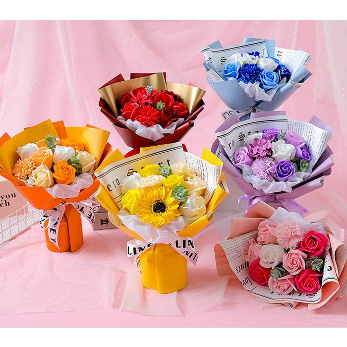 ソープフラワー 花束 プレゼントギフトボックス チューリップ 造花 花