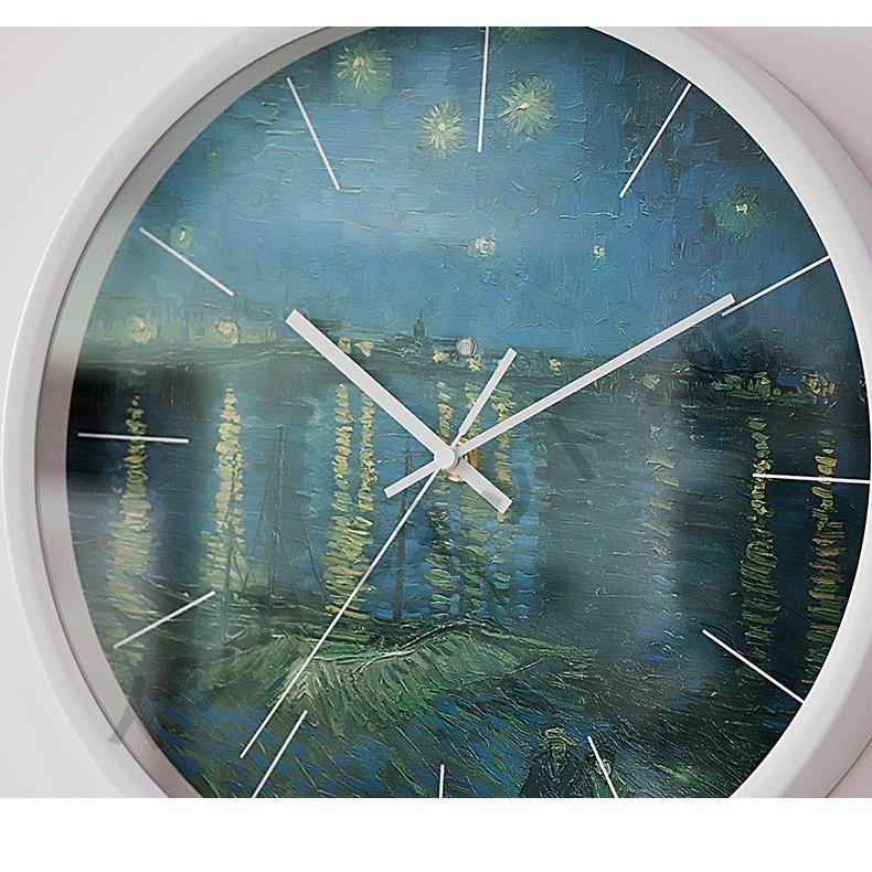 壁掛け時計 自動点灯 ライト付き 光明 連続秒針 クロック 北欧風 時計