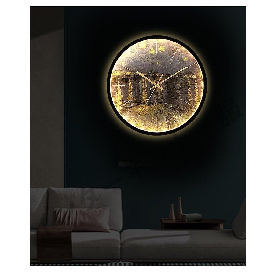 壁掛け時計 自動点灯 ライト付き 光明 連続秒針 クロック 北欧風 時計