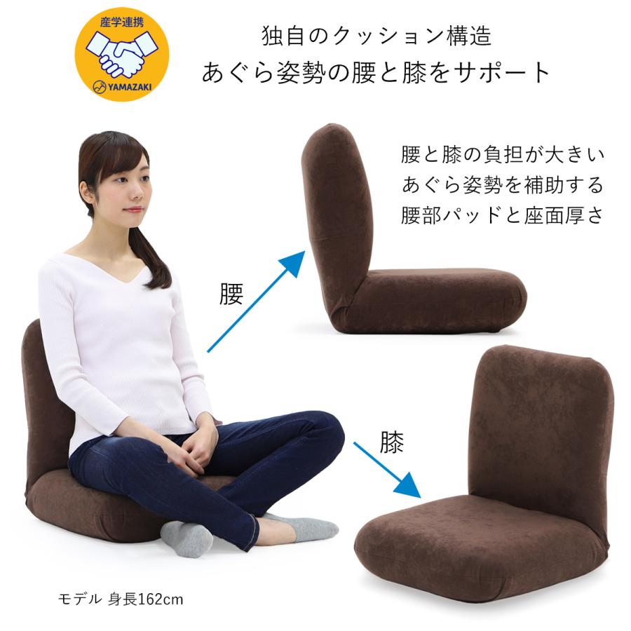 産学連携 あぐら座椅子3 日本製 ヤマザキ リクライニング コンパクト｜zaisu-yamazaki｜06