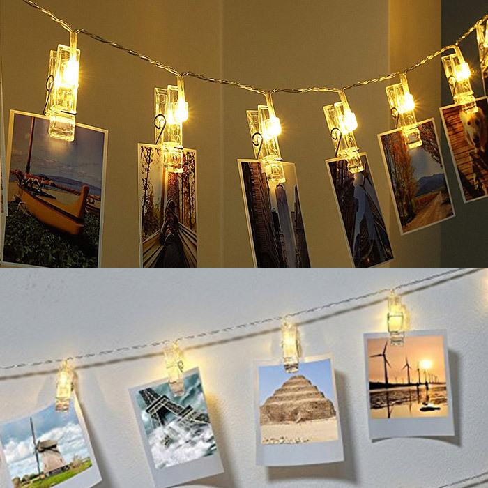 ガーランド 写真 Led 10球 フォトクリップ イルミネーション 光る 電池式 クリップライト 2m フォトガーランド デコレーション Ledライト 結婚式 二次会 お誕 贈答