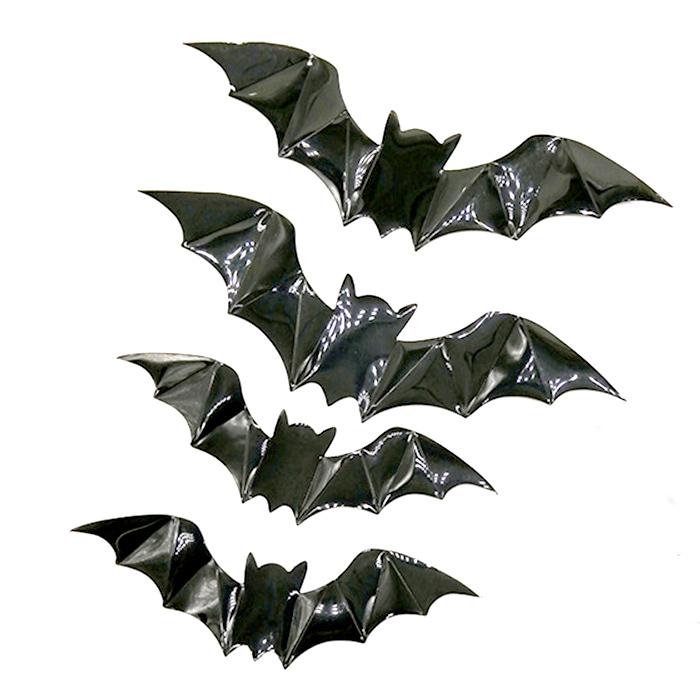 375円 新作揃え ハロウィン コウモリ ステッカー 3d 32個セット 飾り Happy Halloween はがせる 立体 ウォールステッカー 窓飾り 壁飾り 店内飾り Diy 学園祭 Pvc製