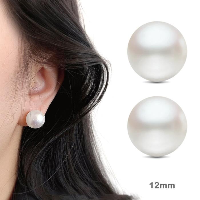 イヤリング パール 12mm ノンホールピアス 一粒 痛くない 挟むだけ 