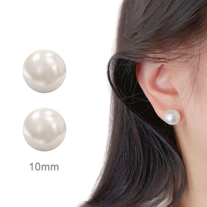 イヤリング パール 12mm ノンホールピアス 一粒 痛くない 挟むだけ 