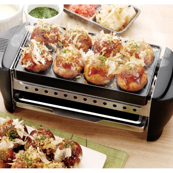 家庭用電気コンロ 永遠の定番 焼き鳥コンロ たこ焼き器 卓上コンロ 網焼き器 脂取り専用トレイ付 干物焼き器 焼き肉網焼き器 電気網焼き器