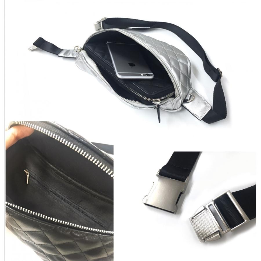 未使用品　レザーキルティングバッグ　ボディバッグ　ハンドメイド adia ウエストバッグ レディース メンズ おしゃれ キルティング ボディ