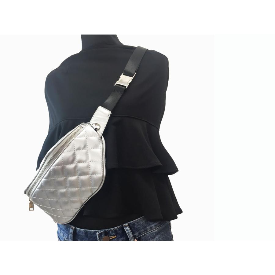 黒 キルティング ボディバッグ adia ウエストバッグ レディース メンズ おしゃれ キルティング ボディ