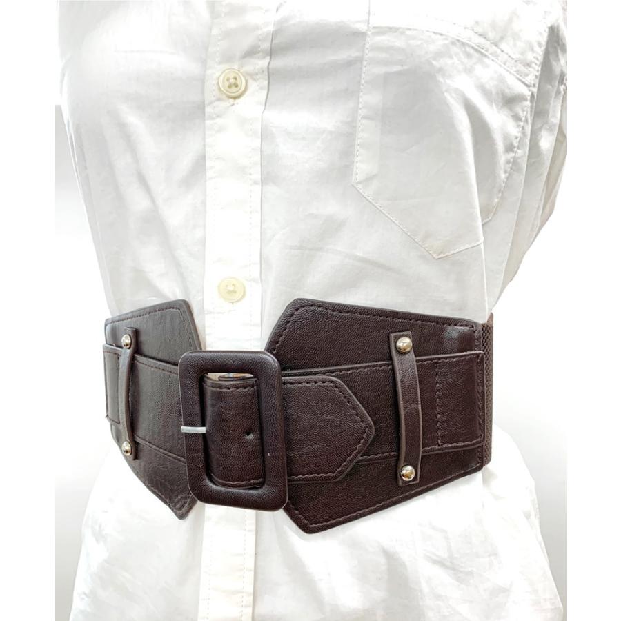 adia コルセットベルト レディース 太い 幅広 ゴム サッシュ ブラック