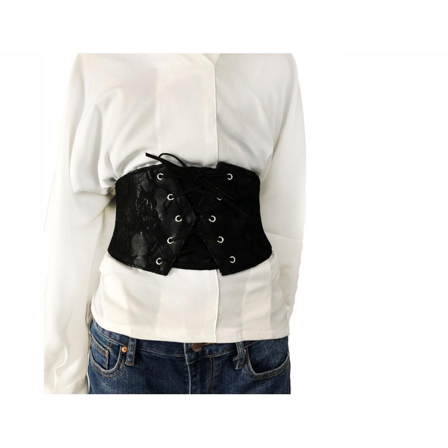 adia 太ベルト レディース レース 黒 ブラック フォーマル 太め ゴム