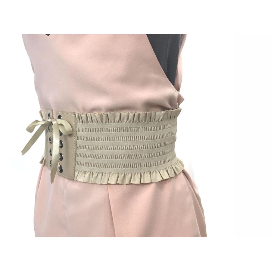 ギャザーデザイン編み上げサッシュベルト ベーシック メッシュ レディース 太 ウエスト 流行 1本のみメール便対応 130 31 130 31 ザッカフロア 通販 Yahoo ショッピング